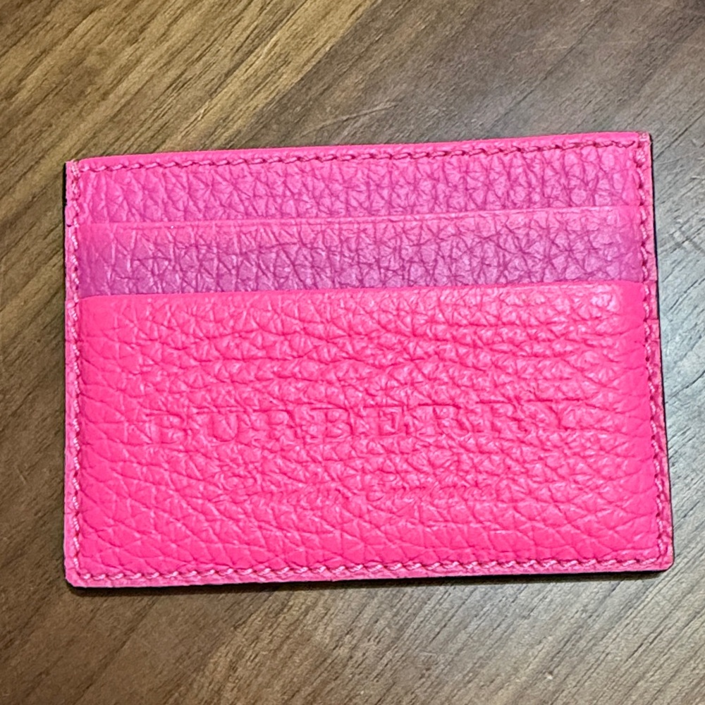 Burberry Vibrant Pink Leather Card Holder